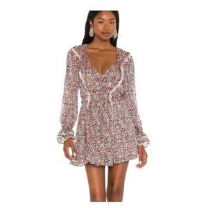 New nwt for love & lemons grace floral mini dress size extra small XS